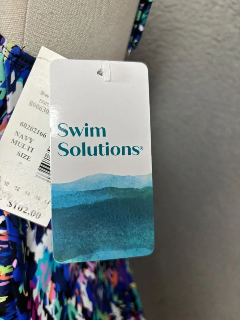 Swim Solutions Women's Printed Tiered Fauxkini One-Piece Swimsuit Size 8 NWT's. - Picture 6 of 8